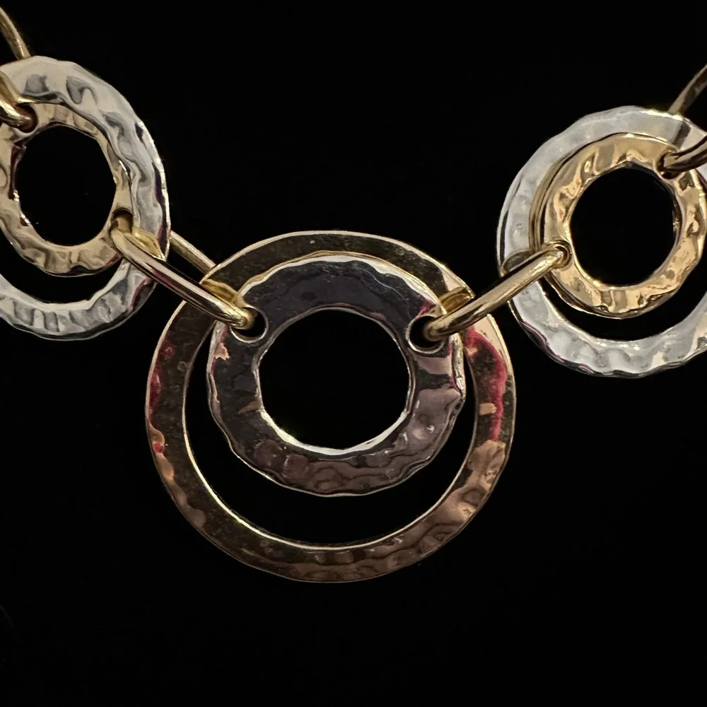 Gold & Silver Circle Necklace - Picture 2 of 7